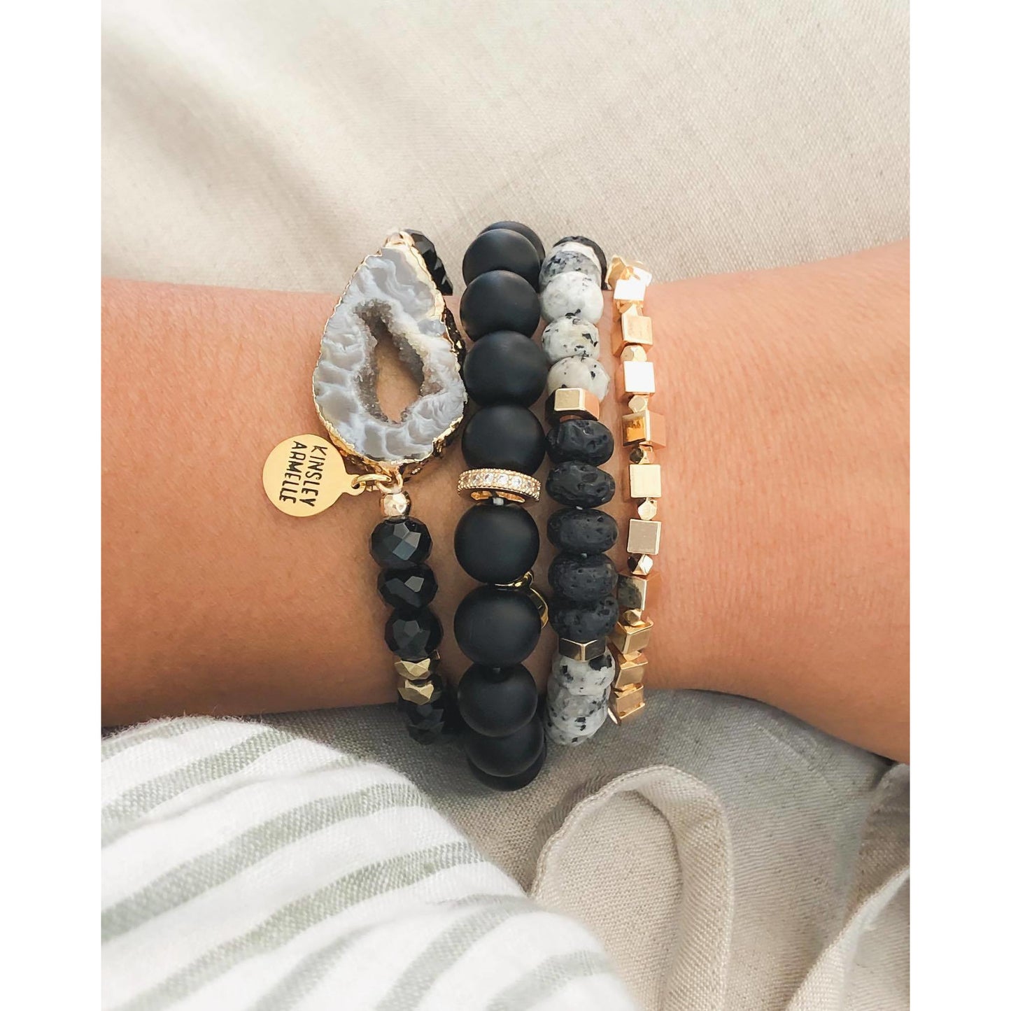 Beige coal bracelet