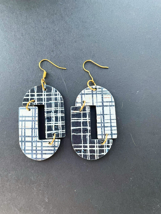 Geometric Leather Earrings