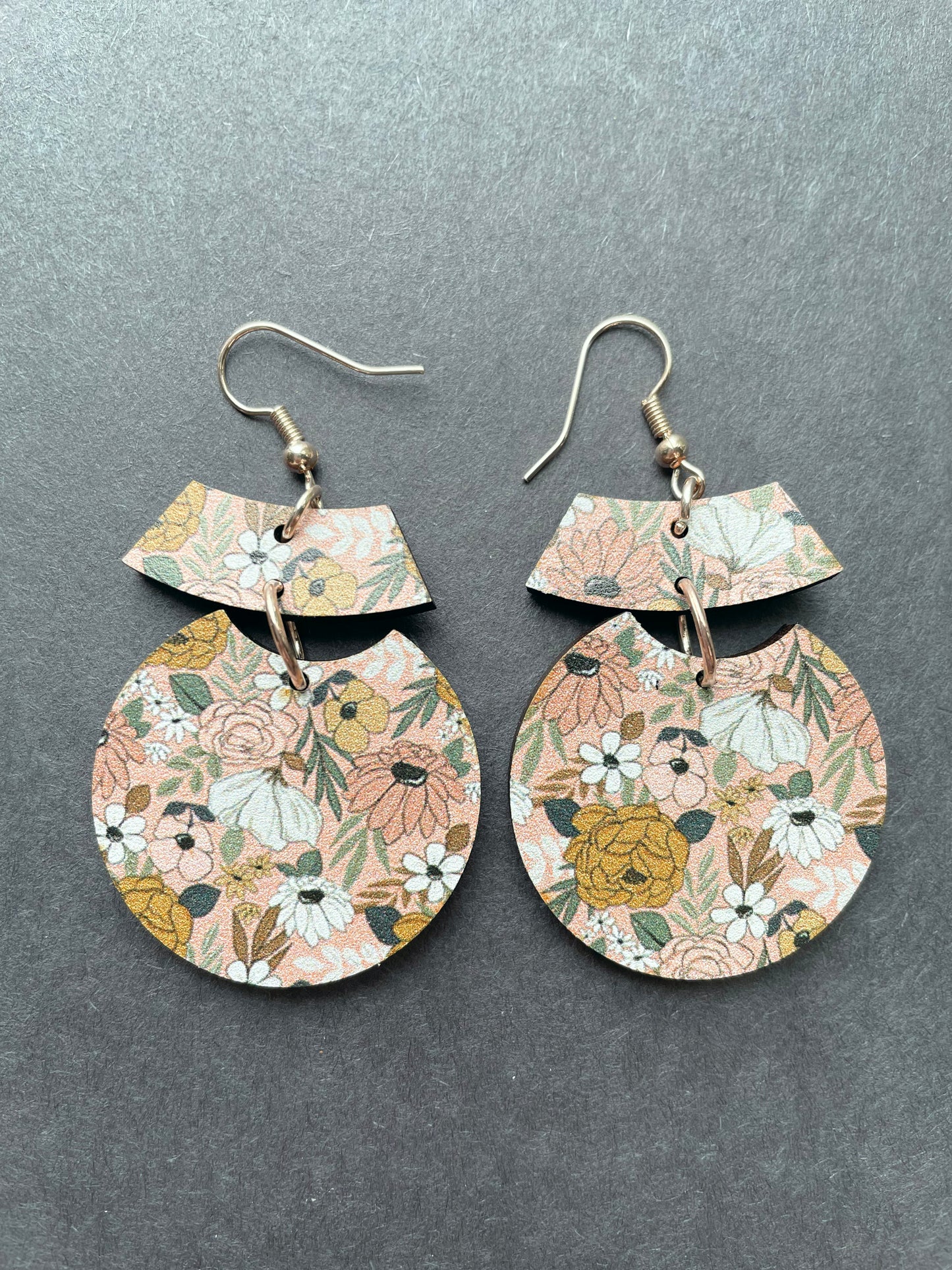 Floral Wooden Earrings