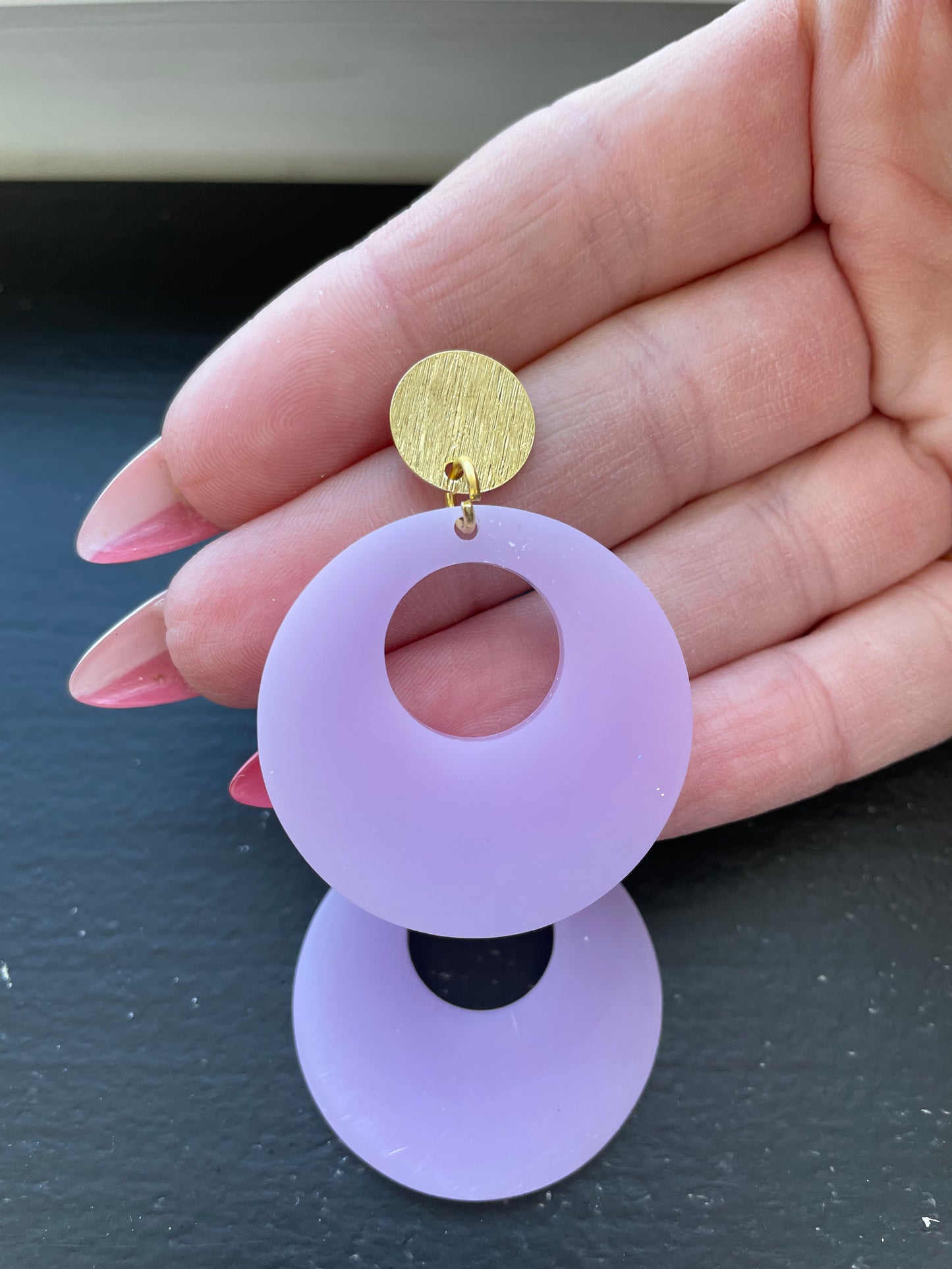 Lilac Circle Earrings