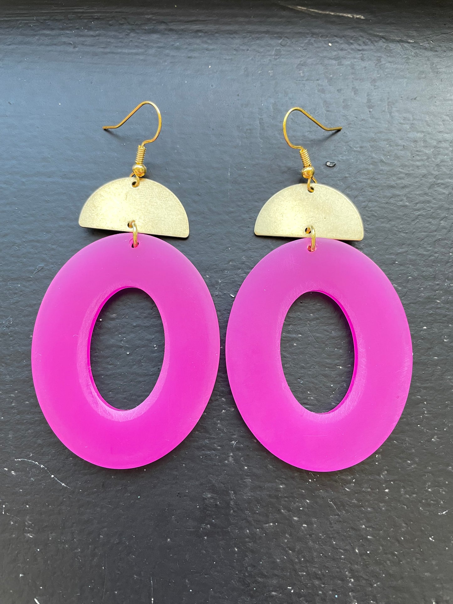 Hot Pink Lunar Earrings