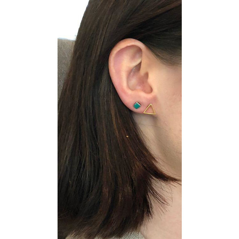 Rosy Brown geométry stud earrings