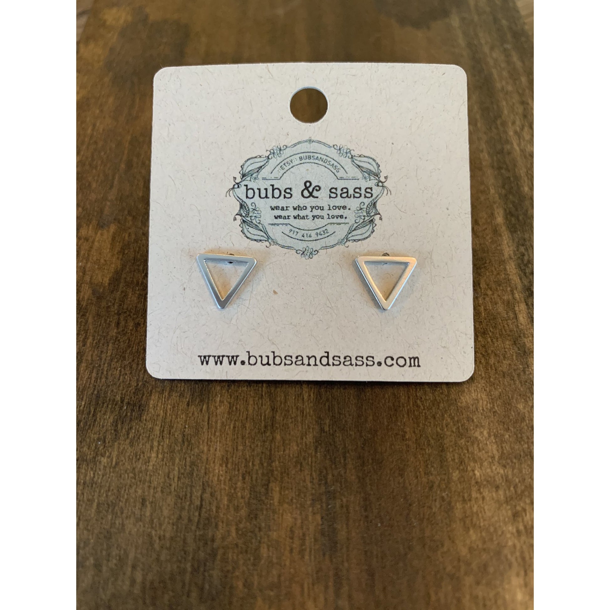 Gray geométry stud earrings